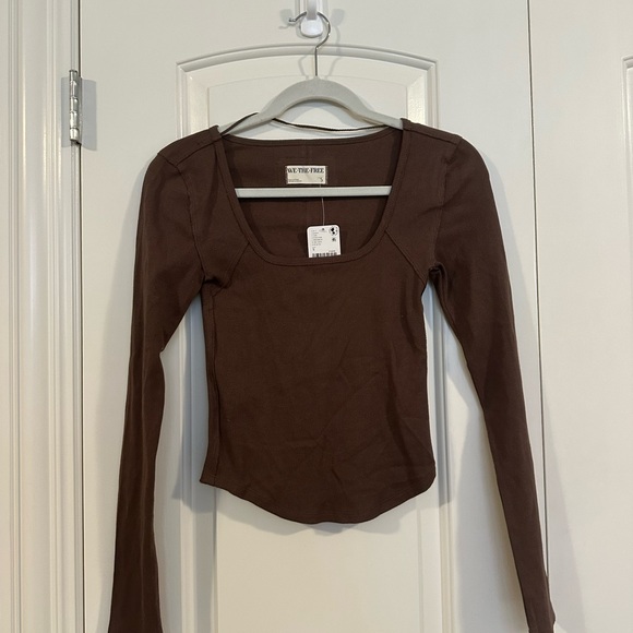We The Free Tops - We The Free Chocolate Brown Long Sleeve Blouse